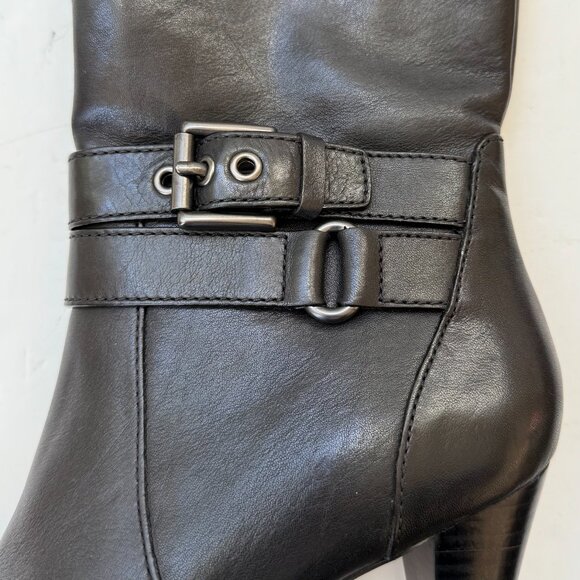 Coach Addie Leather Knee High Boots Black Heeled Side Zip Womens Size 7B - Picture 3 of 15